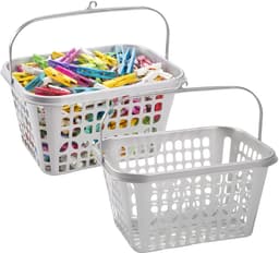 Plasticforte Knijpermandje - 2x - zilver - 20 x 25 cm - kunststof - wasknijpertasje/knijperzak — thumbnail 1