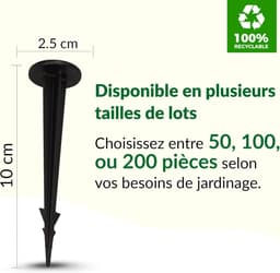 Verpakking 100 UV-bestendige kunststof tuinankers 120mm – roestvrij, platte kop voor extra stabiliteit en grip — thumbnail 2