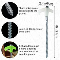 Verpakking 20 schroefbare tentgrondankers 20cm met booradapter – geschikt voor luifels, tuinhuisjes en buitenoverkappingen — thumbnail 2