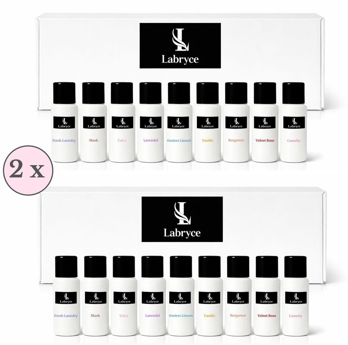 Labryce Wasparfum Proefpakket - 2 x 9 Geuren - 18 x 20 ml - Geurbooster voor Wasgoed - Made in Italy — afbeelding 1