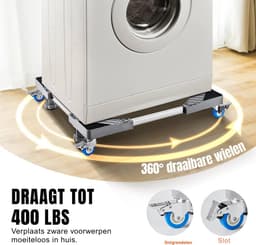 Damenzo - Wasmachine verhoger - Koelkast verhoger - Draagvermogen tot 400 kg - Verstelbaar 40,64 tot 68,58cm - Grijs - RVS — thumbnail 3