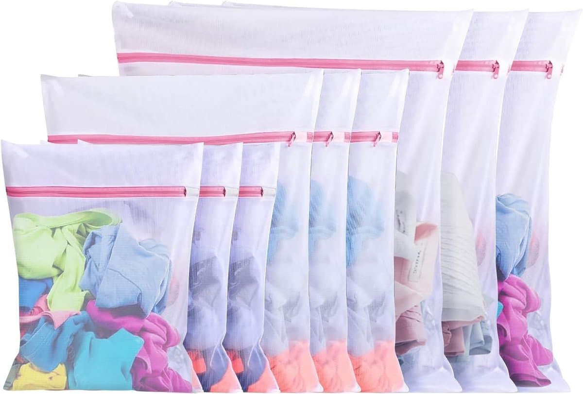 10-delige Wasnet voor de Wasmachine - Grote MESH Waszak voor Kleding, Ondergoed en Schoenen - Ideaal voor Babykleding en Delicate Stoffen — afbeelding 1