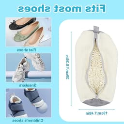 Set van 2 Herbruikbare Waszakken voor Schoenen - Wasmachine Bestendige Fleece Tas voor 360 Graden Reiniging van Alle Soorten Schoenen en Voetwear — thumbnail 5