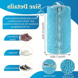 Schoenenwaszak voor de Wasmachine, Geschikt voor Sportschoenen en Tennisschoenen, Met Rits en Kleurcombinaties (Geel + Blauw) — thumbnail 5