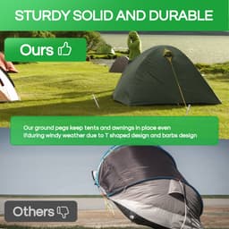 FAMEX Tentharingen Grondankers van Staal 6 Stuks, Robuuste Bodemankers voor Tenten, Partytenten, Zonnedoeken, Camping & Outdoor — thumbnail 4