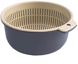 Dailygoods- Wasmand Dubbellaags - Keuken Zeef - Vergiet Kom - Ruimtebesparend - Hittebestendig - Handgrepen — thumbnail 1
