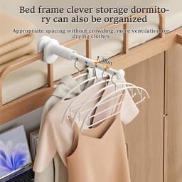 Dailygoods- Reis-droogrek Draagbaar - Inklapbaar - Verstelbaar - Geschikt voor 7 Kledingstukken - Zonder Boren - Eenvoudige Installatie - Kledingrek — thumbnail 3