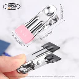 Wasknijpers Roestvrij Staal - Antislip Clips - Kleding Drogen - Niet-afgevend Rubber - 40 Stuks - 5 Kleuren — thumbnail 5
