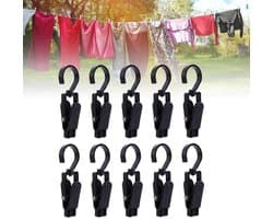 Dailygoods- Wasknijpers 10 Stuks - Multifunctioneel Ontwerp - Draaibaar - Antislip - Klemkracht - Voor Kleding en Hoeden - Ophangclips