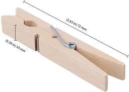Dailygoods- Houten Wasknijpers 300 Stuks - Berkenhout - 7,2 cm - Knijpers voor Knutselen - Decoraties - Hoge Kwaliteit — thumbnail 2