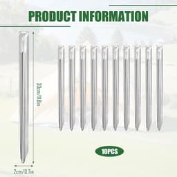 Dailygoods- Grondankers 30 cm - 10 Stuks - Stevige Zandharingen - Robuuste Haringen - V-profiel - Antislip Haak - Roestvrij Staal - Tentharingen — thumbnail 4