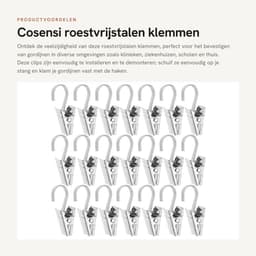 Dailygoods- Gordijnclips Roestvrij staal - Gordijnringen - Gordijnhaken metaal - Klemmen - Fotoclips - 100 Stuks — thumbnail 1