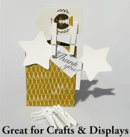Houten Knijpers - Kleine Decoratie Klemmen - Knutselen en Decoreren - Niet voor Wasgoed - 50 Stuks - Wit — thumbnail 3