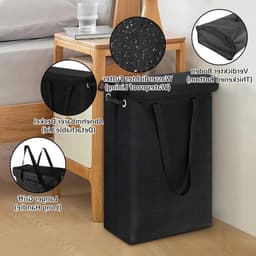 Vouwbare Wasmand met Deksel, 45 Liter, Smal en Hoog, Ideaal voor Badkamer en Slaapkamer, Inclusief 2 Waszakken voor Efficiënt Wassen en Organiseren — thumbnail 5