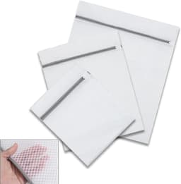 Set van 3 Herbruikbare Waszakken van Honingraatmesh, Milieuvriendelijk Polyester met Rits voor Bescherming van Delicate Kleding zoals Truien, Sokken en Ondergoed (S-M-L, Wit) — thumbnail 1
