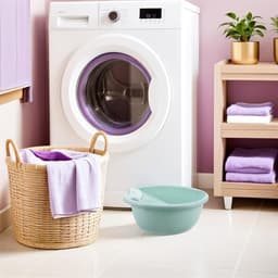 Draagbare Wasbak - Handwasbak Wasbord - Delicate Kleding Wassen - Geïntegreerde Wasplank - 37x34x13.5cm - Blauw — thumbnail 3