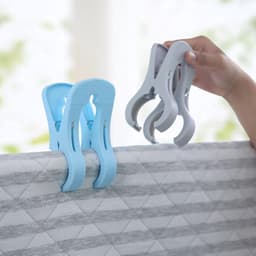 Grote wasknijpers - Handige clips - Handdoeken vastzetten - Winddicht ontwerp - 6 stuks - Blauw — thumbnail 2