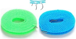Set van 2 Draagbare Waslijnen 5 Meter - Winddicht en Antislip voor Binnen & Buiten — thumbnail 5