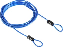 Veiligheidsstaalkabel, 2,5 mm x 2 m, gecoate staalkabel voor bagagesloten — met dubbele lus (blauw) — thumbnail 1