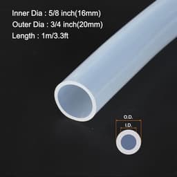 1 m (3 ft) siliconen slang 16 mm binnendiameter 20 mm buitendiameter transparante industriële kunststof slang van zuivere siliconen voor pompheveling, afvoer, irrigatie, brouwen, 5/8" x 3/4" — thumbnail 3