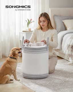 SONGMICS - Wasmand - Wassorteerder - Handgrepen - Dekens en Kledingopslag - Slaapkamer en Wasruimte — thumbnail 3