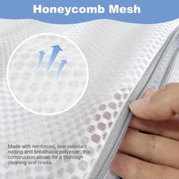 Waszakken - voor Ondergoed en Kleding - Reisetui Verdikte Honingraat Mesh Waszakken - Super Duurzaam met Rits - Beschermt Kleding in Wasmachine - Formaat 30x40 cm - Set van 4 Stuks — thumbnail 5