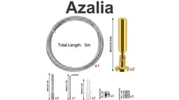 Azalia 5m Muurbevestiging Gordijnwalsdraadset, Hangende Draadgordijngordijnwalsdraad, voor Licht/Lampfoto's, Kunstprojecten Waslijn (Gouden) — thumbnail 2