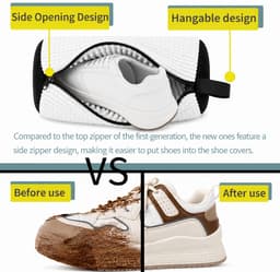 BOTC Schoenen Waszak Set - 2 Stuks - Herbruikbare Waszak voor Schoenen – 360° Diepe Reiniging met Microvezel - Beschermende Schoenen Waszak voor Wasmachine en Droger - Beige en zwart — thumbnail 4