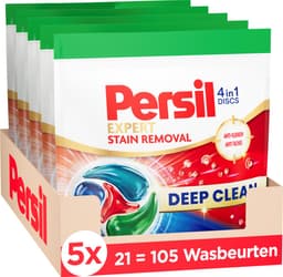 Persil Discs Stain - Wasmiddelcapsules - 4-in-1 Discs - Voor Alle Kleuren Was - Tegen Vlekken - Krachtige Vlekverwijdering - 5 x 21 Wasbeurten — thumbnail 1