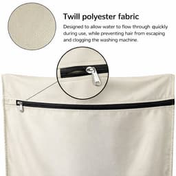 Ultiluxe® Waszak voor Huisdieren - Pet Laundry Bag voor Wasmachine - Waszak voor Dierenhaar - 60 x 70 cm - Met Ritssluiting - Beschermend - Beige — thumbnail 3