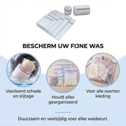 Waszakken Set van 7 - Verschillende Maten incl. BH Waszak & Cilinder - Beschermende Wasnetjes met Duurzame Rits voor Wasmachine - Maten XS t/m XXL — thumbnail 3