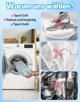 2 stuks schoenwaszakken, wasmachine, schoenenzak, 40 x 20 cm, met ritssluiting, waszak, 360 graden reinigingsdweil, sneakers, waszak voor alle soorten schoenen en maten, herbruikbaar, robuust, grijs — thumbnail 2