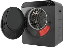 Re-purelife® wasdroger compact met 4 programma’s - kledingdroger met roestvrijstalen trommel - droger met PTC-keramische verwarming, wandmontage of stapelbaar - zilvergrijs 49,5 × 42 × 59,5 cm — thumbnail 4