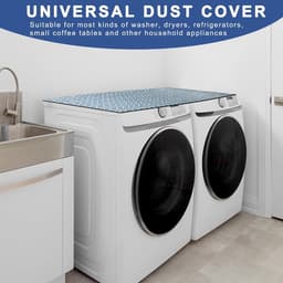 Wasmachine Droger Deksel - Apparaat Beschermer - Apparaten Beschermen - Antislip Bodem - 54 x 27.5 Inch - Wit Grijs — thumbnail 2
