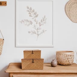 Woven Rattan Opbergmand met Deksel - Seagrass Wasmand en Make-up Organizer voor Badkamer, Woonkamer of Keuken (S) — thumbnail 4
