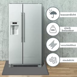 Lekbak Wasmachine - Koelkastmat Vloerbescherming - Apparaten Beschermen - Verhoogde Rand - 60 x 60 cm - Grijs — thumbnail 4