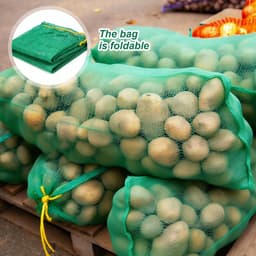 Raschelzakken - Netzakken - Opslag groenten - Ademend schimmelwerend - 25 stuks 50x80cm - Groen — thumbnail 3