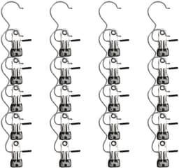 TOVBMUP Wasknijpers van roestvrij staal - Washaken - Antislip kledinghangerclips - 360° draaibare laarzenclips - Laarzenhangers - Metalen clips voor broeken, schoenen, handdoeken - Zwart - 20 stuks — thumbnail 1