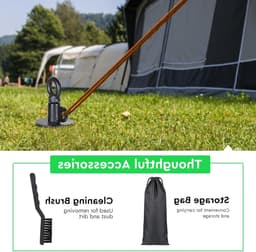 Robuuste 38 cm Zwarte Hondenspringconnector met 360° Draaibare Ring voor Grote Honden, Inclusief Reinigingsborstel en Grondanker voor Stabiliteit en Veiligheid — thumbnail 4