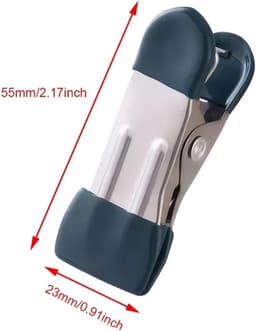 Lichtblauwe Wasknijpers - Kledingklemmen - Kleding Drogen - Roestvrij Staal - 60 Stuks - Blauw — thumbnail 3