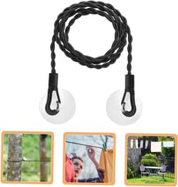 Kledinglijn - Drogere Cord - Reizen Kamperen - Lichtgewicht Draagbaar - 150 cm - Zwart — thumbnail 5