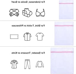 5-delige wasnet set, grove mesh, rechthoekige waszakken met rits, beschermend en voorkomt vervorming, ideaal voor delicate kleding zoals truien, shirts en ondergoed — thumbnail 2