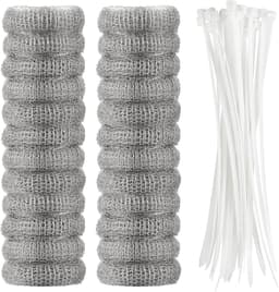 24 stuks pluizenfilters voor wasmachines, roestvrijstalen pluizenvangers, wasfilter voor wasmachineslang met 24 kabelbinders — thumbnail 1
