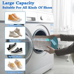 Schoenenwaszakken voor Wasmachine - Set van 2 Ruimtebesparende Schoenennetten met Ritssluiting — thumbnail 2
