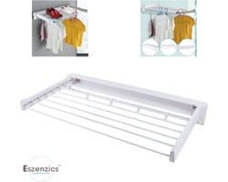 Eszenzics™ Droogrek - Compact en degelijk wasrek - Uittrekbaar - 85cm breed - 600cm waslijn - Tot 14kg wasgoed - Opvouwbaar - Buiten of Binnen
