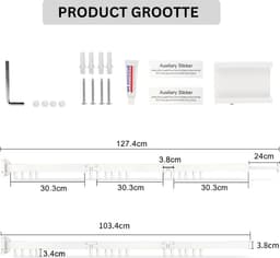 White-label Wanddroogrek - Droogrek Inklapbaar - Wasrek - Droogtoren - Droogrekken - Wit — thumbnail 2