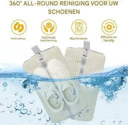 2-delige schoenenwaszakken, multi-beschermingswasnet, zelfreinigende schoenen verdikte schoenenwaszakken, herbruikbare sneakerwaszakken, geschikt voor de meeste soorten en maten schoenen, beschermt schoenen en wasmachines tegelijkertijd - Wit — thumbnail 4