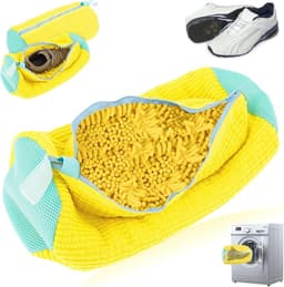 Schoenwaszakken 2 Stuks - Beschermende Waszak voor Schoenen met Ritssluiting - Voorkom Vervorming en Kleurverlies - Geschikt voor Wasmachine - Geel — thumbnail 1