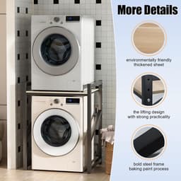 Wasmachine Opbergkast - Wasruimte Organizer - Efficiënt Opbergen - In Hoogte Verstelbaar - 73x63x105 cm — thumbnail 5