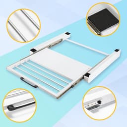 Tussenbouwframe - Verbindingsframe - Wasmachine Droger Stapelen - Met Uittrekbare Plank - Universeel — thumbnail 4